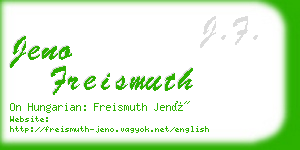 jeno freismuth business card